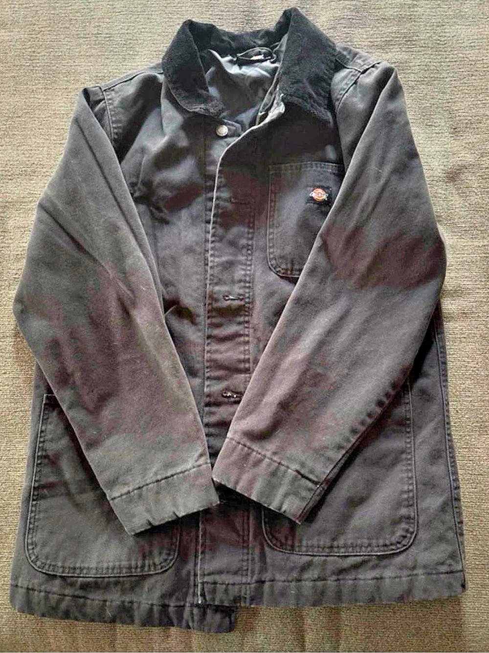 Dickies Sandwashed Duck Chore Coat Black Utility Jacket
